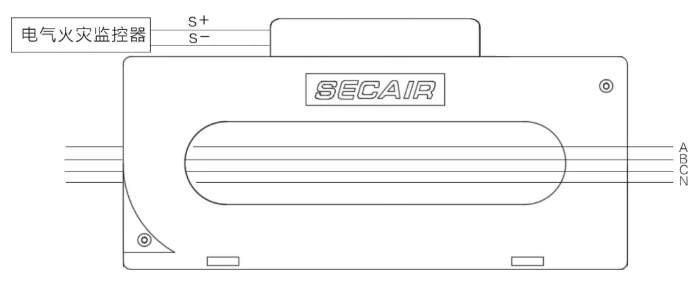 J-SCM41(250)剩余電流式<a href=http://m.hxydcho.com/dianqihuozai/ target=_blank class=infotextkey>電氣火災監(jiān)控</a>探測器接線圖